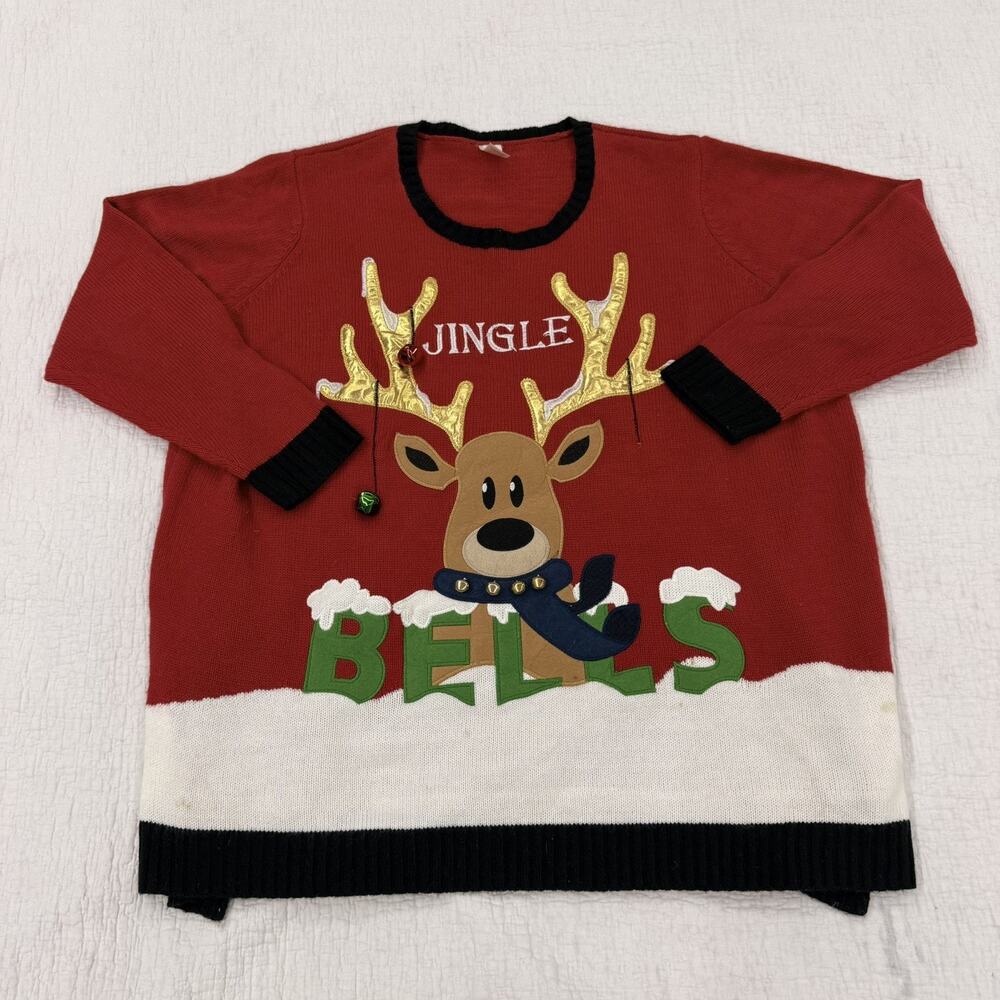 "Jingle Bells" Reindeer Christmas Sweater 3XL
